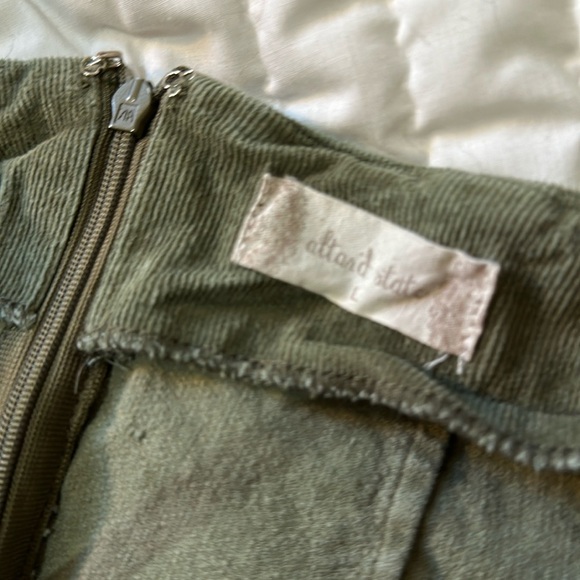 Cute altar’d state sage green corduroy faux wrap skirt with huge brown buttons! - Picture 4 of 6